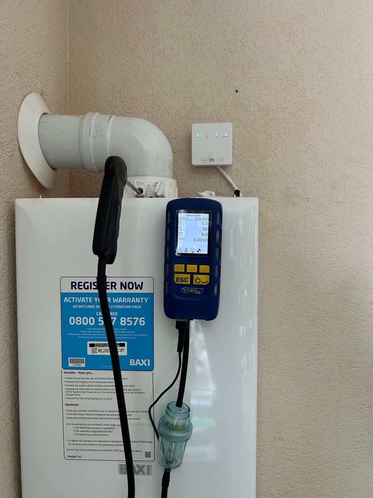 Boiler service combustion check by Nimbus Boilers & Heat Pumps